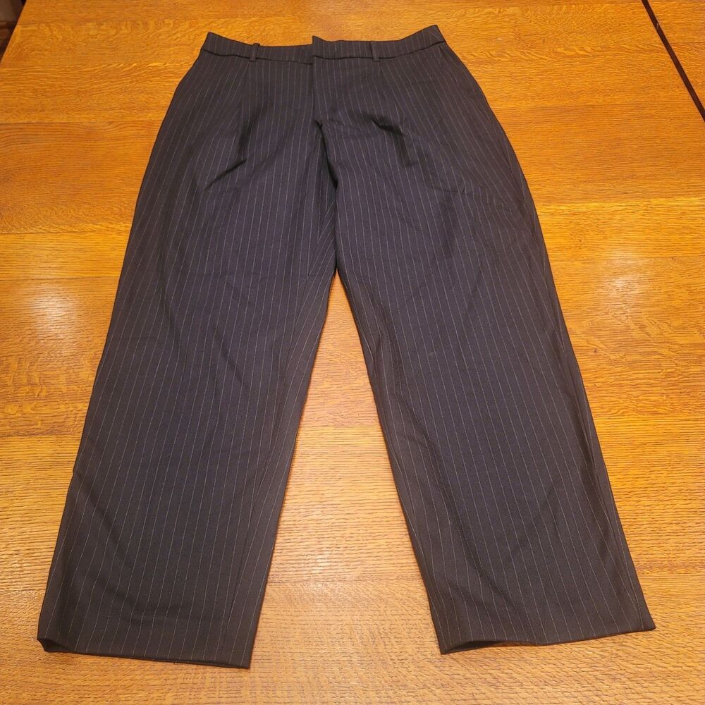 Uniqlo HEATTECH Pleated Tapered Pants (Stripe) Large 30-31